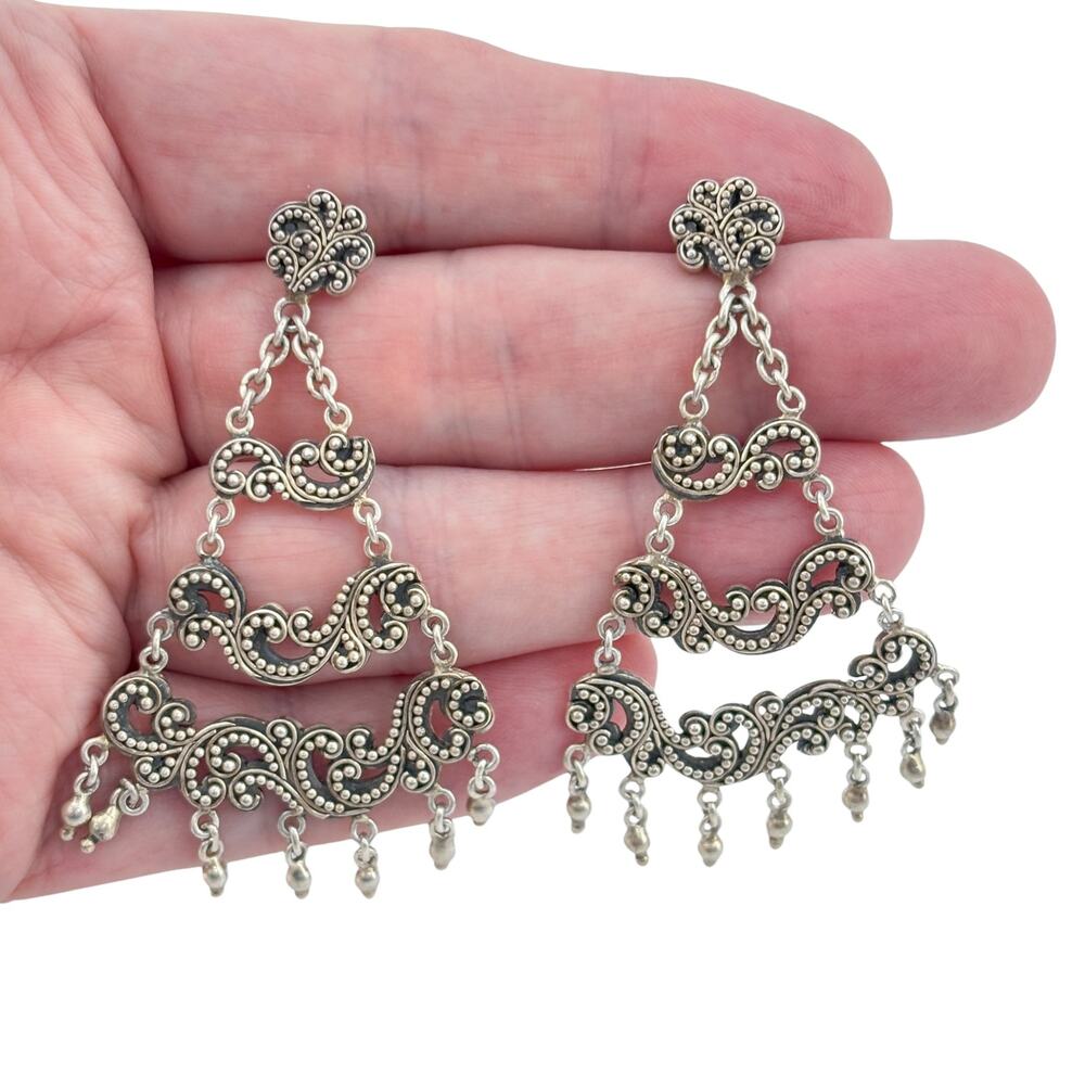Vintage Lois Hill Sterling Silver 925 Dangle Earrings